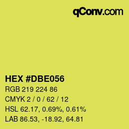 Color code: HEX #DBE056 | qconv.com