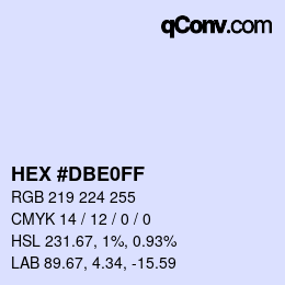 カラーコード: HEX #DBE0FF | qconv.com