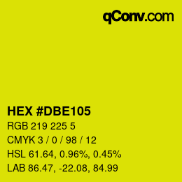 Color code: HEX #DBE105 | qconv.com