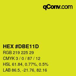 Color code: HEX #DBE11D | qconv.com