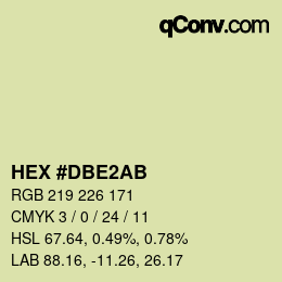 Color code: HEX #DBE2AB | qconv.com