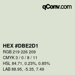 Color code: HEX #DBE2D1 | qconv.com