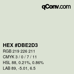 Color code: HEX #DBE2D3 | qconv.com