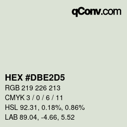 カラーコード: HEX #DBE2D5 | qconv.com