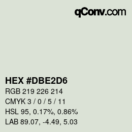颜色代码: HEX #DBE2D6 | qconv.com