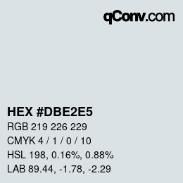 Color code: HEX #DBE2E5 | qconv.com
