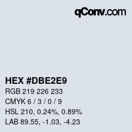 カラーコード: HEX #DBE2E9 | qconv.com