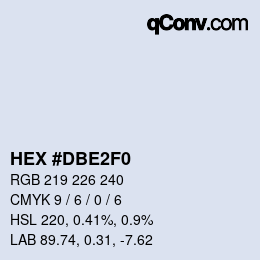 Color code: HEX #DBE2F0 | qconv.com