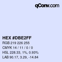 カラーコード: HEX #DBE2FF | qconv.com