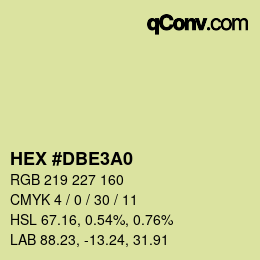 Color code: HEX #DBE3A0 | qconv.com