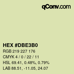 カラーコード: HEX #DBE3B0 | qconv.com