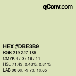 Color code: HEX #DBE3B9 | qconv.com