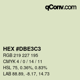 Color code: HEX #DBE3C3 | qconv.com