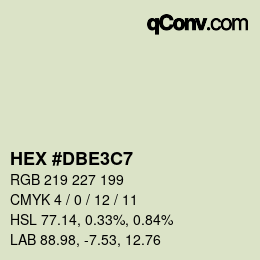 Color code: HEX #DBE3C7 | qconv.com