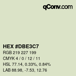 カラーコード: HEX #DBE3C7 | qconv.com