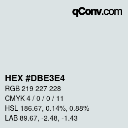 Color code: HEX #DBE3E4 | qconv.com