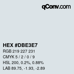 Color code: HEX #DBE3E7 | qconv.com