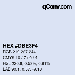 Color code: HEX #DBE3F4 | qconv.com