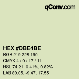 カラーコード: HEX #DBE4BE | qconv.com