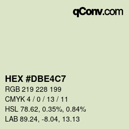 Color code: HEX #DBE4C7 | qconv.com