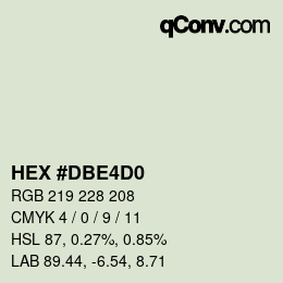 Color code: HEX #DBE4D0 | qconv.com