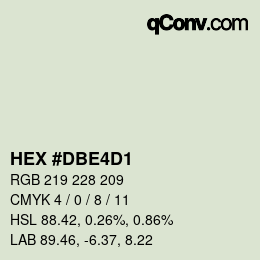 颜色代码: HEX #DBE4D1 | qconv.com