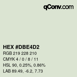 Color code: HEX #DBE4D2 | qconv.com