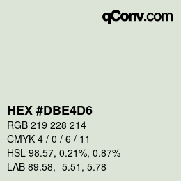 カラーコード: HEX #DBE4D6 | qconv.com