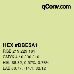 Color code: HEX #DBE5A1 | qconv.com