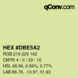 Color code: HEX #DBE5A2 | qconv.com