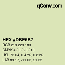 カラーコード: HEX #DBE5B7 | qconv.com
