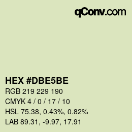 颜色代码: HEX #DBE5BE | qconv.com