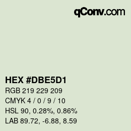 カラーコード: HEX #DBE5D1 | qconv.com