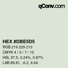 カラーコード: HEX #DBE5D5 | qconv.com