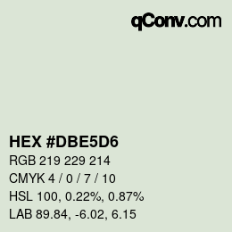 Farbcode: HEX #DBE5D6 | qconv.com