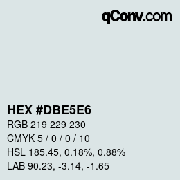 Código de color: HEX #DBE5E6 | qconv.com