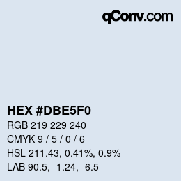 カラーコード: HEX #DBE5F0 | qconv.com