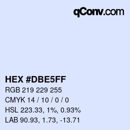 カラーコード: HEX #DBE5FF | qconv.com