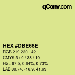 Color code: HEX #DBE68E | qconv.com