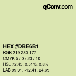 Color code: HEX #DBE6B1 | qconv.com