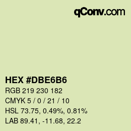 Color code: HEX #DBE6B6 | qconv.com
