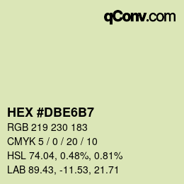 カラーコード: HEX #DBE6B7 | qconv.com