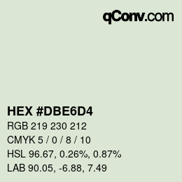 Color code: HEX #DBE6D4 | qconv.com