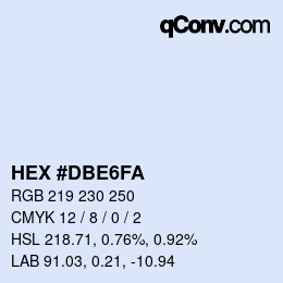 カラーコード: HEX #DBE6FA | qconv.com