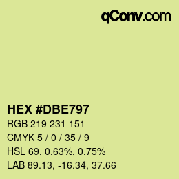 Farbcode: HEX #DBE797 | qconv.com