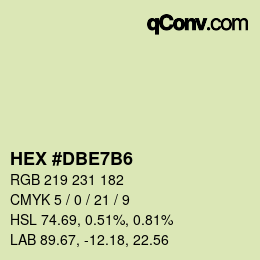 カラーコード: HEX #DBE7B6 | qconv.com