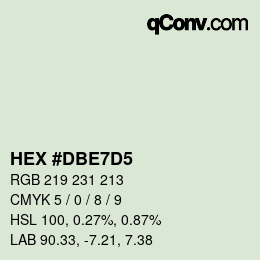 カラーコード: HEX #DBE7D5 | qconv.com