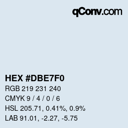 カラーコード: HEX #DBE7F0 | qconv.com