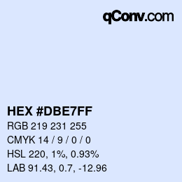 カラーコード: HEX #DBE7FF | qconv.com
