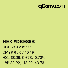 Color code: HEX #DBE88B | qconv.com